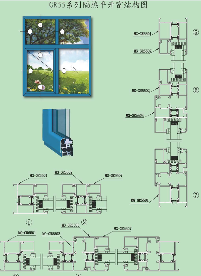 GR55系列隔热平开窗