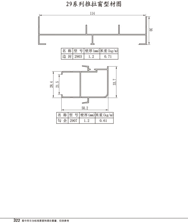 29系列推拉窗型材图