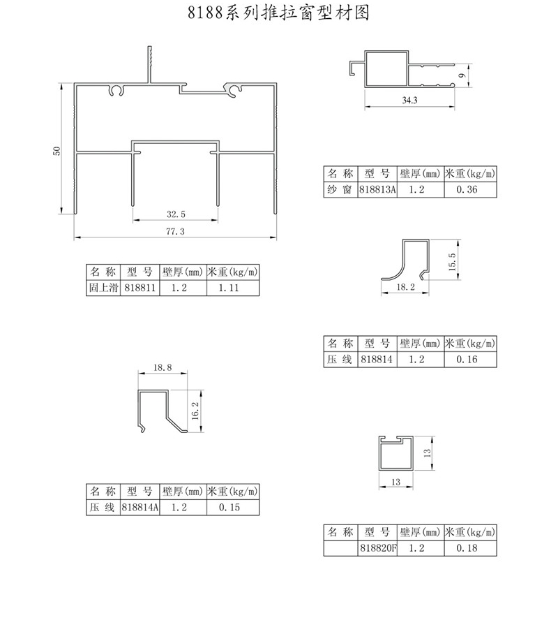 8188系列推拉窗型材