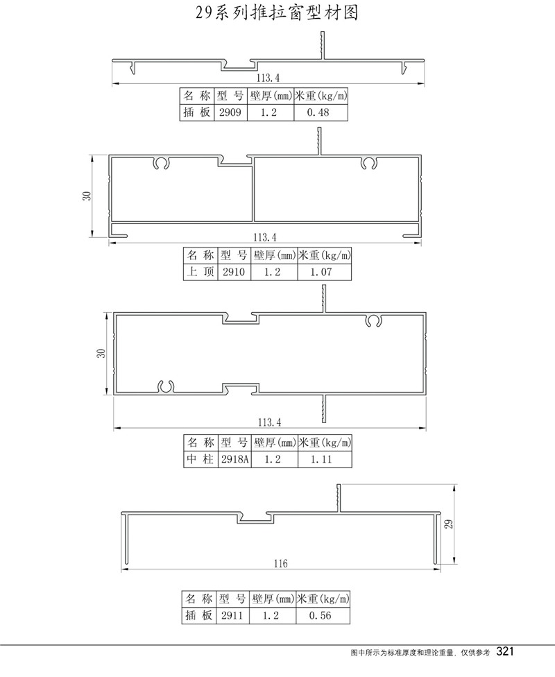 29系列推拉窗型材